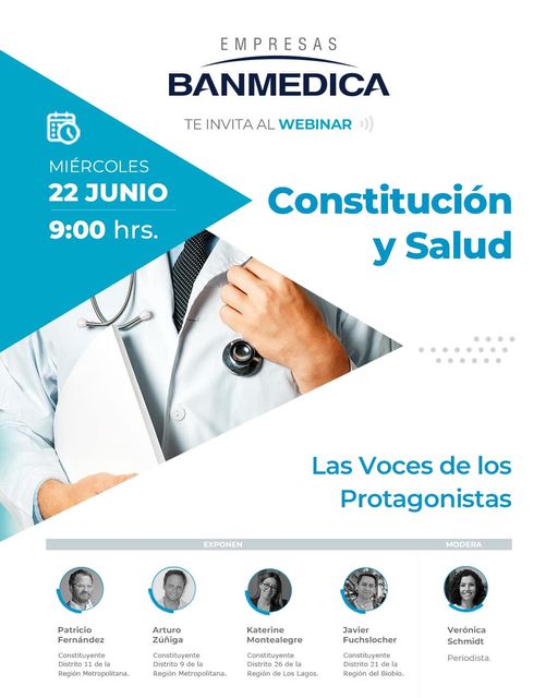 Empresas Banmédica invitan al webinar Conversatorio “Constitución y Salud, las voces de los Protagonistas”