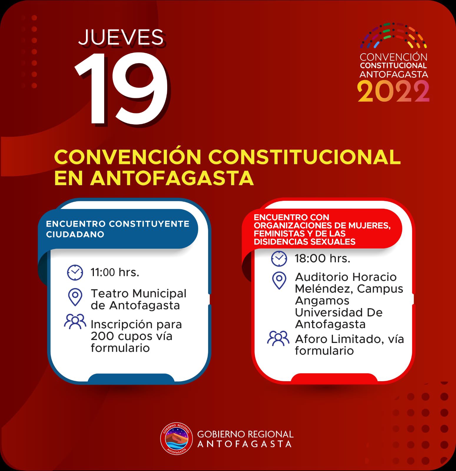 Gobernación Regional de Antofagasta y Universidad de Antofagasta invitan a “Encuentro de Mujeres y Disidencias hacia la nueva Constitución”