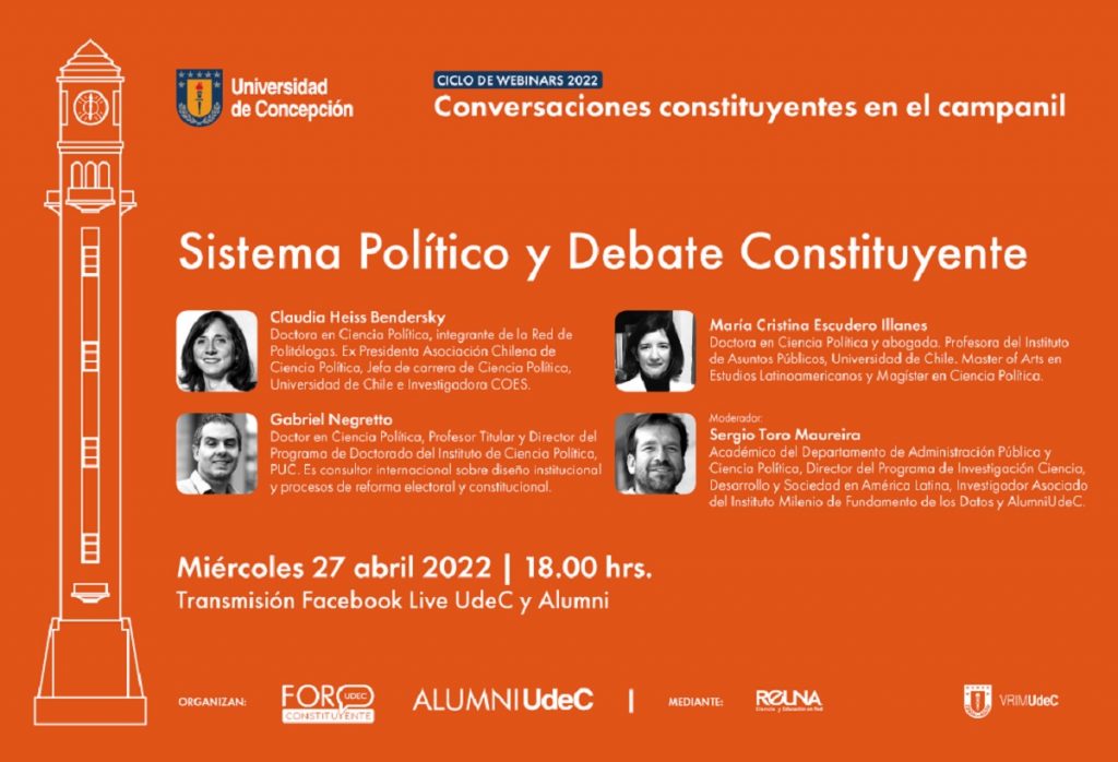 Sistema Político y Debate Constitucional será próximo webinar de Ciclo "Conversaciones Constituyentes en el Campanil”