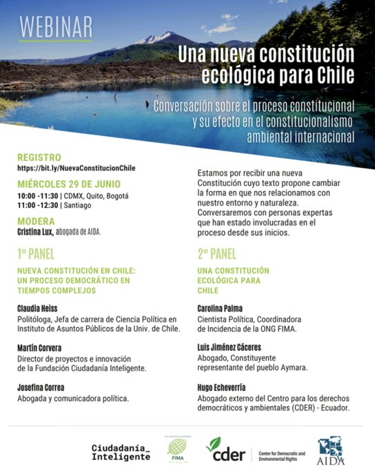 Facultad de Gobierno de la Universidad de Chile invita a “Una nueva Constitución ecológica para Chile: una conversación sobre el proceso constitucional chileno y su efecto en el constitucionalismo ambiental internacional”