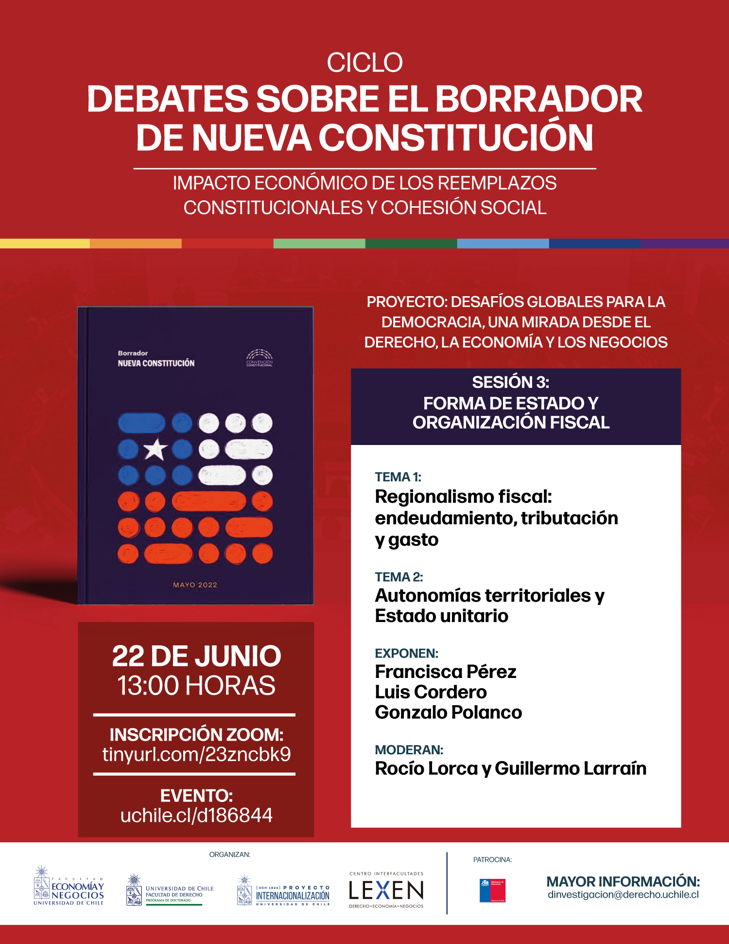 Universidad de Chile invita a Ciclo "Debates sobre el borrador de nueva Constitución" - Sesión 3