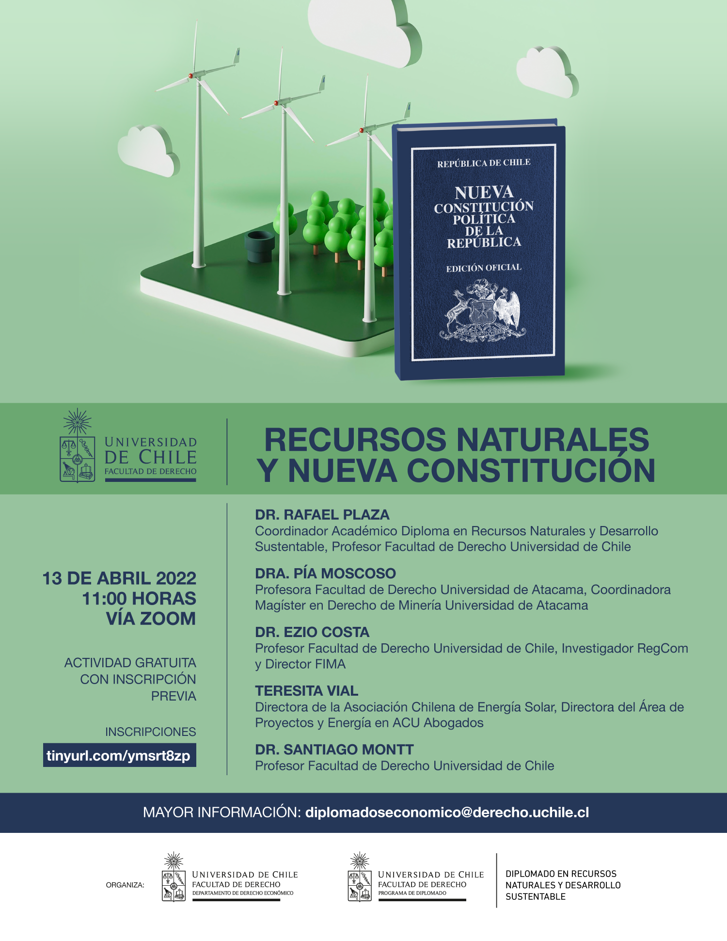 Facultad de Derecho de la Universidad de Chile invita a Seminario "Recursos naturales y nueva Constitución"