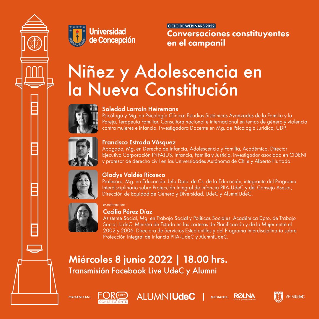 Universidad  de Concepción invita al webinar “Niñez y Adolescencia en la Nueva Constitución” del ciclo 2022