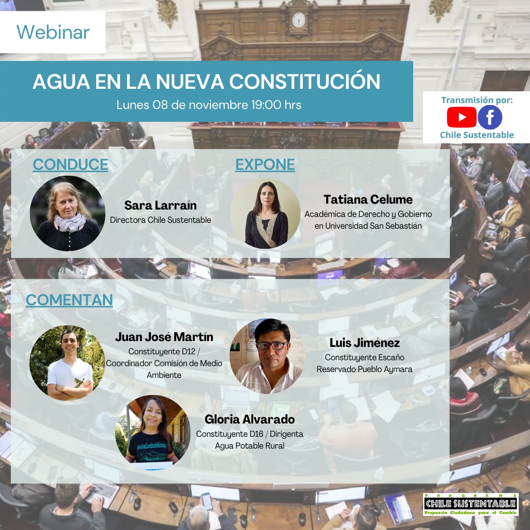 La Fundación Chile Sustentable invita al webinar “Agua en la Nueva Constitución”