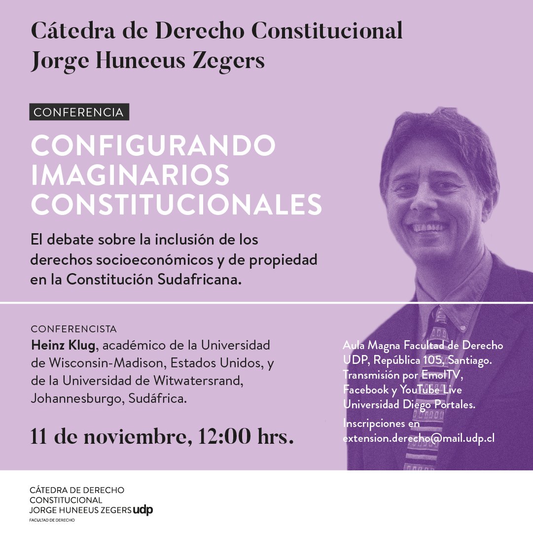 La Universidad Diego Portales organiza la “Cátedra de Derecho Constitucional Jorge Huneeus Zegers 2021”