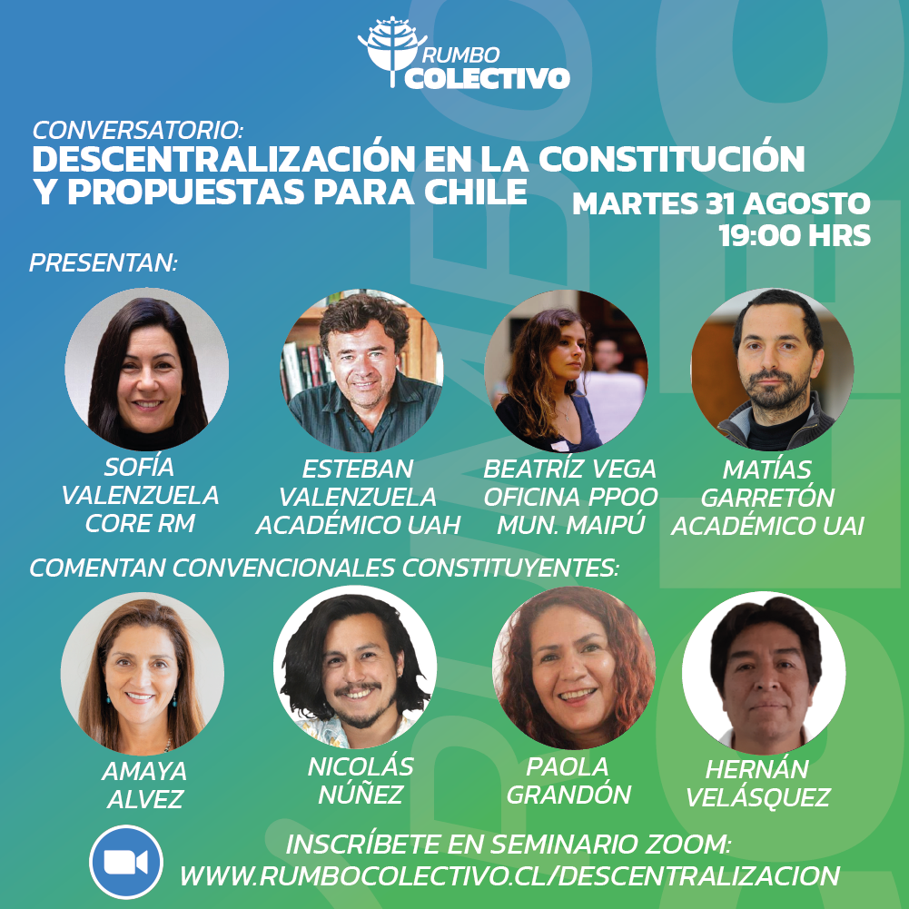 Rumbo Colectivo invita al conversatorio “Descentralización en la Constitución y propuestas para Chile”